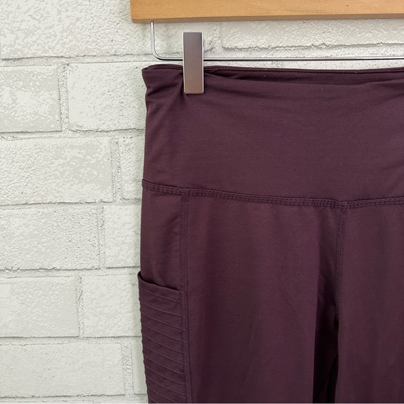 TAHARI Sport Maroon Plum Side Pocket Legging Tights - Picture 4 of 9